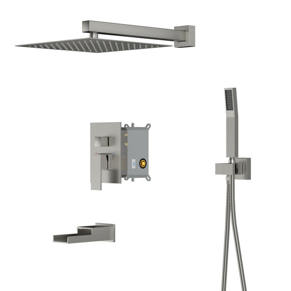 GhomeG High Pressure Dual Shower Head Adjustable Wall Mounted Shower Wayfair